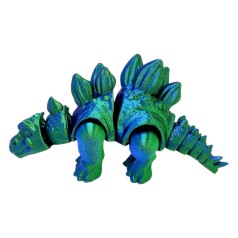 Игрушка подвижная 3D Динозавр 18 см, Стегозавр (ЗЕЛЕНО-ГОЛУБОЙ ГРАДИЕНТ)