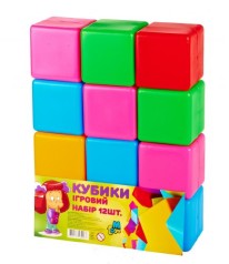 Кубики цветные, 12 штук