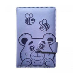 Блокнот,Кожзам,А6, 64листы (МИШКА И ПЧЕЛКИ)