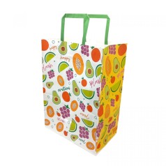 Пакет бумажный с ручками Крафт белый 25х15х34,5см.