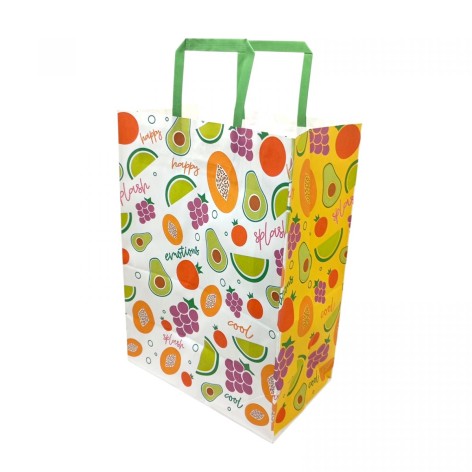 Пакет бумажный с ручками Крафт белый 25х15х34,5см.