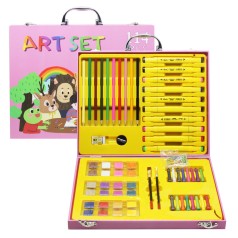 Набор для рисования "Art Set", 114 элементов (розовый)