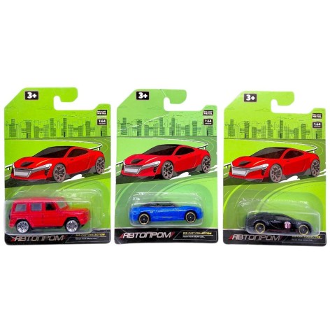 Машина металлическая АВТОПРОМ, 1:64, микс видов (планшет 16,5*11*4 см)