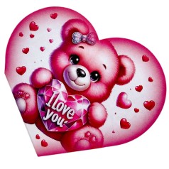 Открытка поздравительная "Валентинка" 13,1х7,1 см (10 штук)