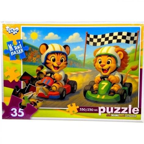 Мягкие пазлы 35 элементов (Кошачьи гонки)