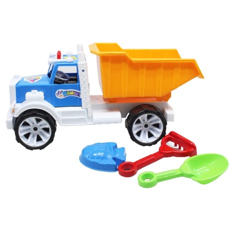 Машинка самосвал с пасочками (синій+жовтий)