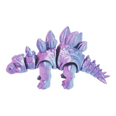 Игрушка подвижная 3D Динозавр 18 см, Стегозавр (СИРЕНЕВЫЙ ГРАДИЕНТ)