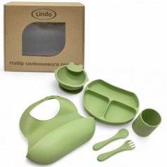 Набір силіконового посуду "Lindo" (зелений)