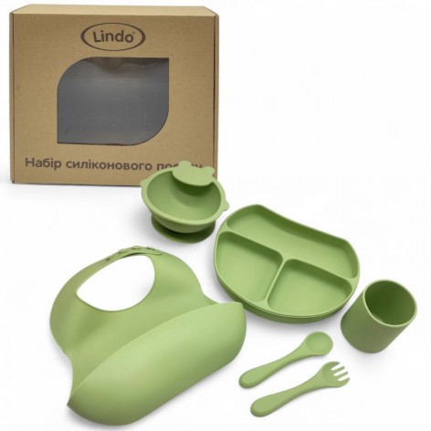 Набір силіконового посуду "Lindo" (зелений)