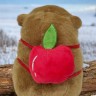 Мягкая игрушка "Капибара" (18 см), с яблоком