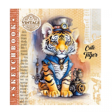 Скетчбук 36 листов, (CUTE TIGER)