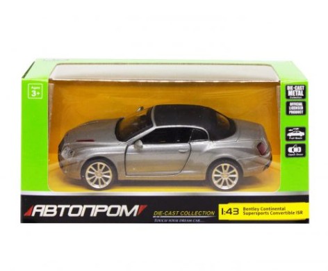 Машинка "Bentley Continental" із серії "Автопром", сірий