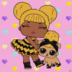 Картина за номерами "L.O.L. Surprise! TroopSurprise Queen Bee With Queen Pup" 40х40 см