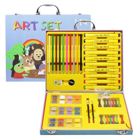 Набор для рисования "Art Set", 114 элементов (голубой)