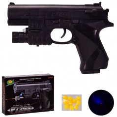 ПП194556 [729S] Пістолет 729S (144шт/2) лазер,пульки,світло,в кор.18 * 13 * 4.5 см, р-р іграшки - 16 см