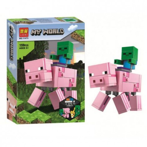 Конструктор "My World Minecraft: Свинья и малыш-зомби", 159 дет