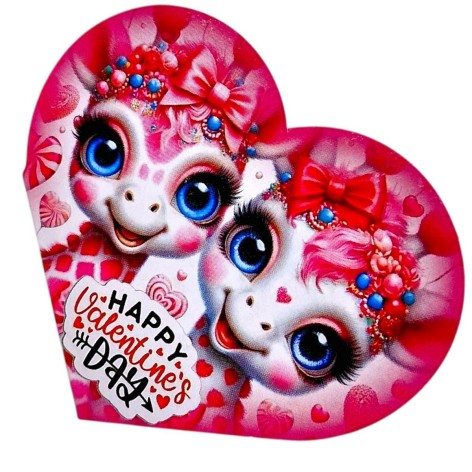 Открытка поздравительная "Валентинка" 13,1х7,1 см (10 штук)