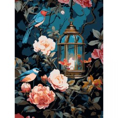 Картина по номерам "Цветочная ночь" 30х40 см