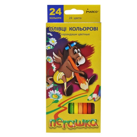 Кольорові олівці "MARCO: Пегашка", 24 шт
