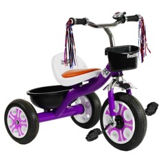 Велосипед 3-х колісний LM-5105 "Best Trike" (1) ФІОЛЕТОВИЙ, піно колесо, метал. рама, дзвіночок, 2 кошики, переднє d=26см, заднє d=20см, в коробці