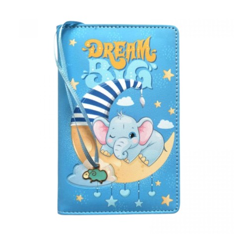 Блокнот,Кожзам,А6, 64листы (СЛОНЕНОК НА МЕСЯЦЕ)