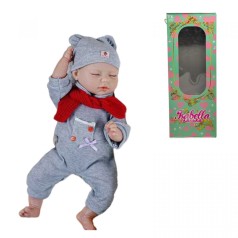 Пупс, функциональный, датчик движения, звуки: смех, плач, засыпает, высота: 42 см, резиновый, пустышка, бутылочка, памперс, шарф, шляпка, в коробке