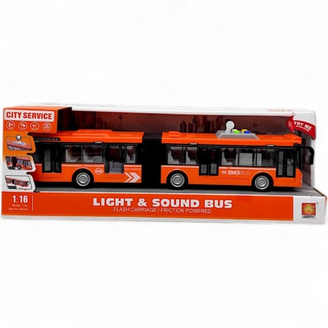 Автобус на батарейках, оранжевый