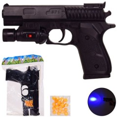 ПП194541 [SP1-C+] Пістолет SP1-C+ (168шт/2) кульки, світло, в пакеті – 15.5*22 см, розчин іграшки – 18 см