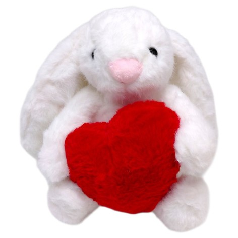 Мягкая игрушка "Зайка с сердцем" 23 см (БЕЛЫЙ)
