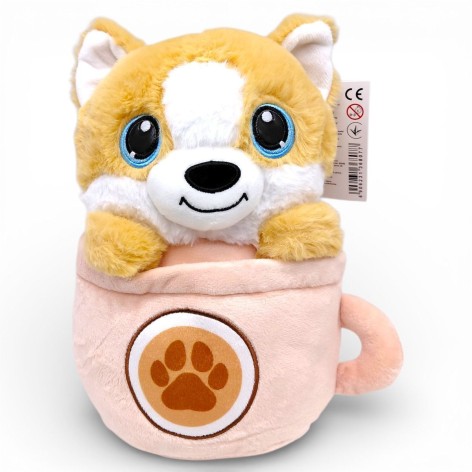 Мягкая игрушка "Собачка в чашке" 25 см