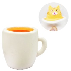 Игрушка антистресс "Кошка в чашке" белая