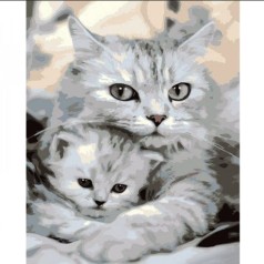 Картина по номерам "Кошка и котенок" ★★★