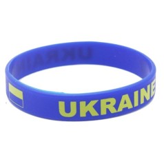 Браслет силіконовий Україна 5 мм, синій