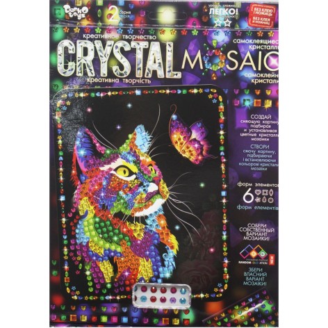 Набір для креативної творчості "CRYSTAL MOSAIC", "Кішка з метеликом"