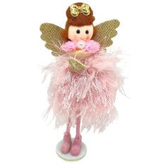 Іграшка декор новорічна лялька (РОЖЕВА)