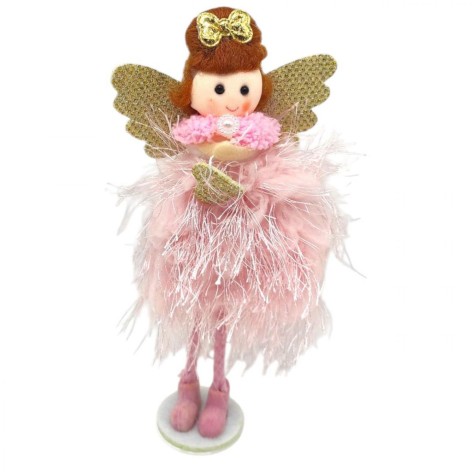 Іграшка декор новорічна лялька (РОЖЕВА)