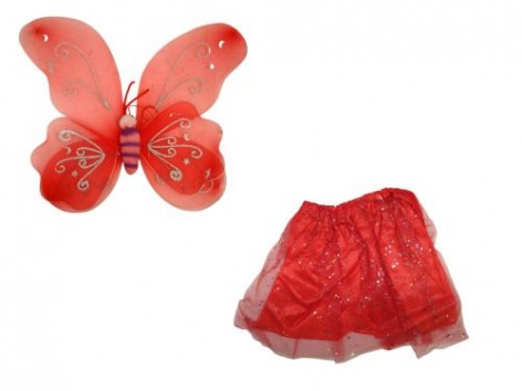 Карнавальний костюм "Метелик з великими крилами" (червоний)
