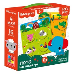 Гра настільна "Fisher Price. Лото. Вивчаємо тваринок" в коробці VT2910-01(укр)