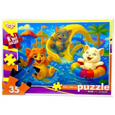 Мягкие пазлы 35 элементов (КОТЫ В АКВАПАРКЕ)