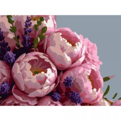 Картина по номерам "Пышные пионы" 30х40 см