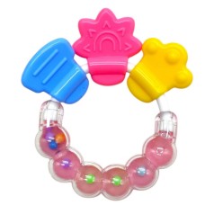 Прорізувач-брязкальце для зубів "Курносики" (РОЖЕВИЙ)