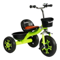 Велосипед 3-х колісний LM-6402 "Best Trike" (1) САЛАТОВИЙ, піно колесо, металева рама, дзвіночок, 2 кошики, переднє d = 26 см, заднє d = 20 см, в коробці
