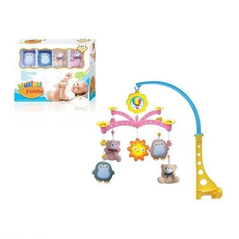 Карусель 5 мягких подвесок, мелодия, вращение, заводной механизм, в коробке