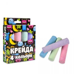 Мел Большой круглый - 4 штуки, разноцветный