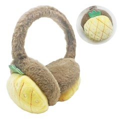 Меховые наушники детские "Ананас", коричневый