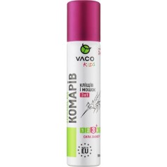 Vaco Kids Спрей от насекомых 3в1 от комаров, клещей и мошек для детей от 1 года, 80 мл