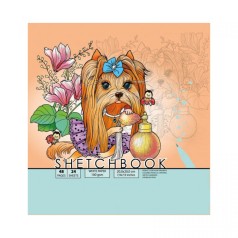 Скетчбук 24 листов (ПЕСИК C БАНТИКОМ)