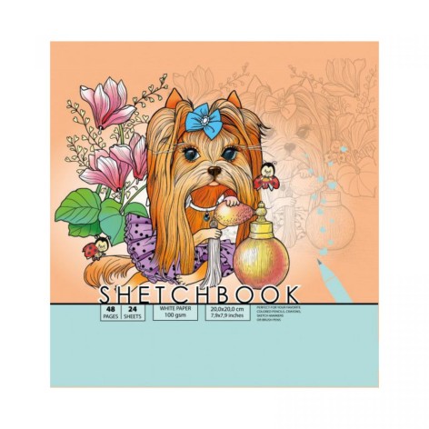 Скетчбук 24 листов (ПЕСИК C БАНТИКОМ)