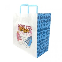 Пакет бумажный с ручками Крафт белый 32х15х30