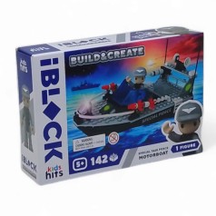 Конструктор Kids hits IBLOCK JUNIOR арт. KH42/003/4 142дет. Катер коробки. 24*16*6